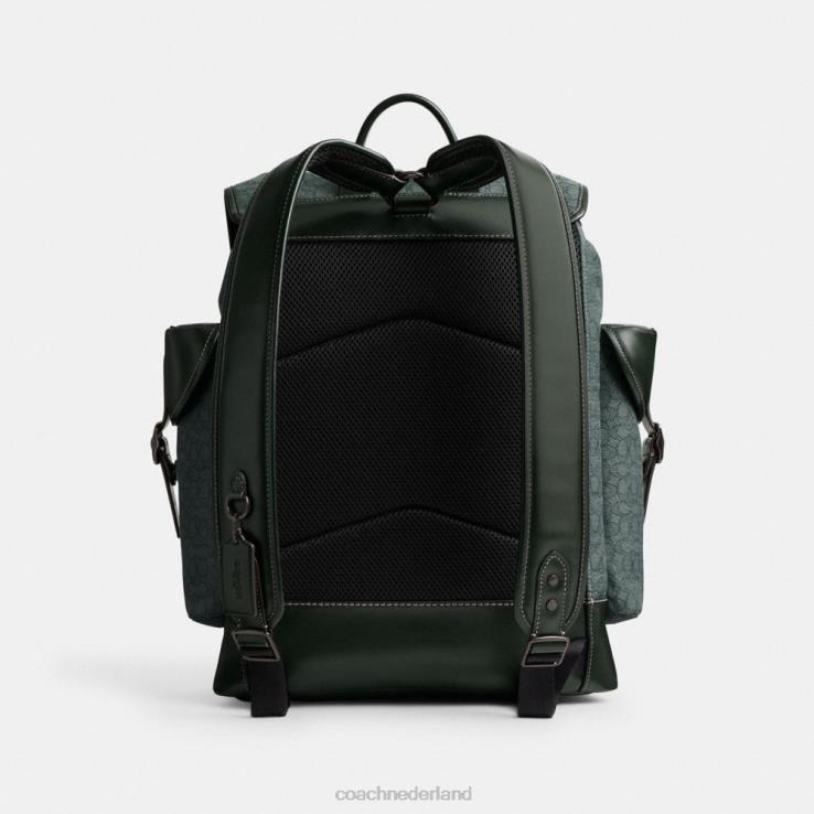 Coach Heren Trekhaakrugzak van micro-signatuurjacquard Amazone groen 02264682
