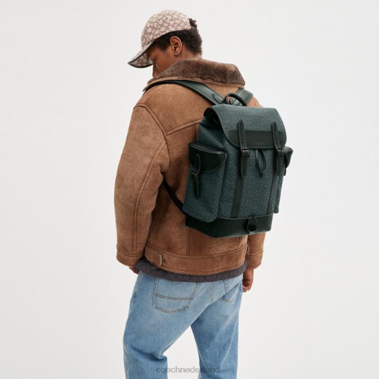Coach Heren Trekhaakrugzak van micro-signatuurjacquard Amazone groen 02264682