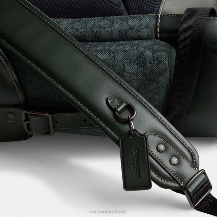 Coach Heren Trekhaakrugzak van micro-signatuurjacquard Amazone groen 02264682