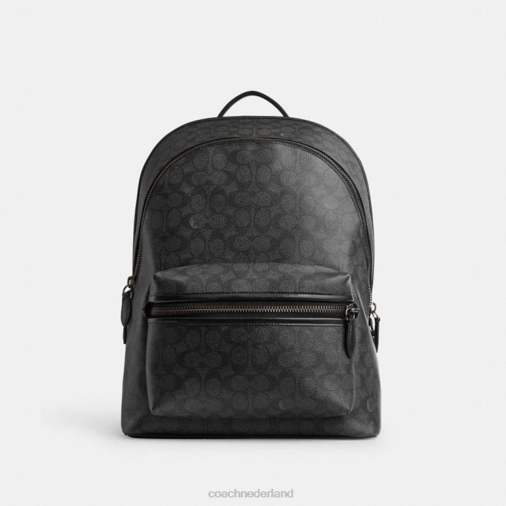 Coach Heren charterrugzak van kenmerkend canvas houtskool 02264676