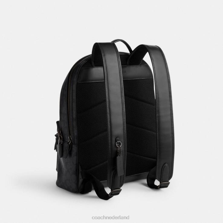 Coach Heren charterrugzak van kenmerkend canvas houtskool 02264676