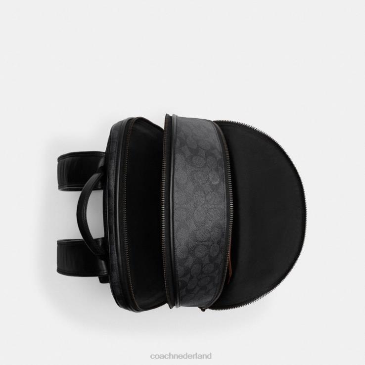 Coach Heren charterrugzak van kenmerkend canvas houtskool 02264676