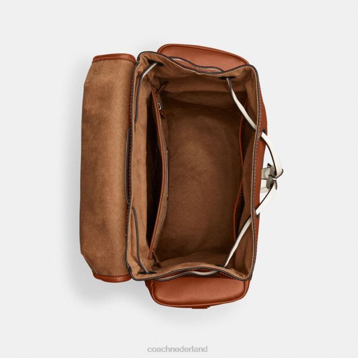 Coach Heren trekhaakrugzak met grote paard-en-koetsprint truffel/gepolijst amber 02264681
