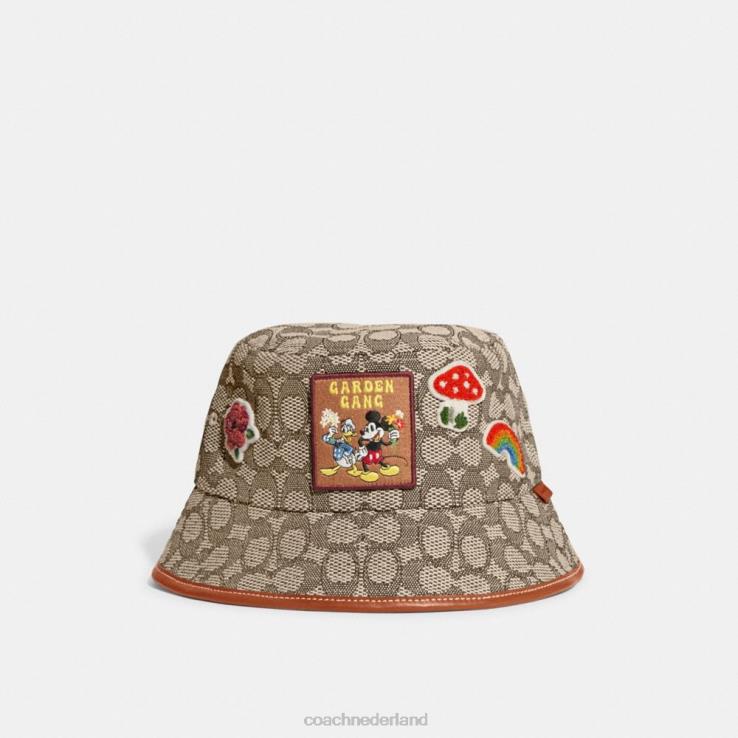 Coach vrouwen Disney X Coach kenmerkende jacquard vissershoed kaki/veelkleurig 02264599
