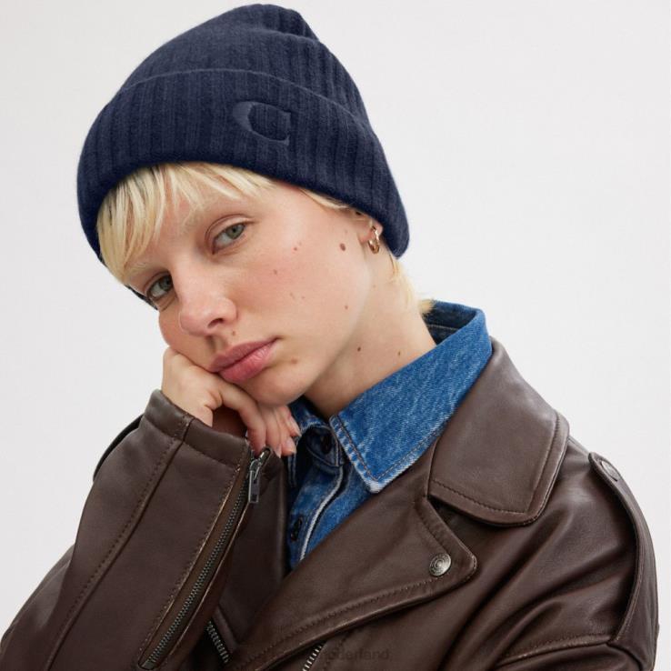 Coach vrouwen kasjmier muts marine 02264567