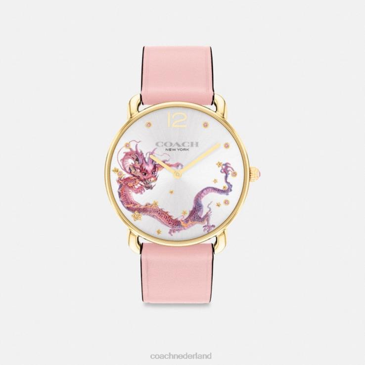 Coach vrouwen elliot horloge met drakenmotief, 36 mm blozen 02264542
