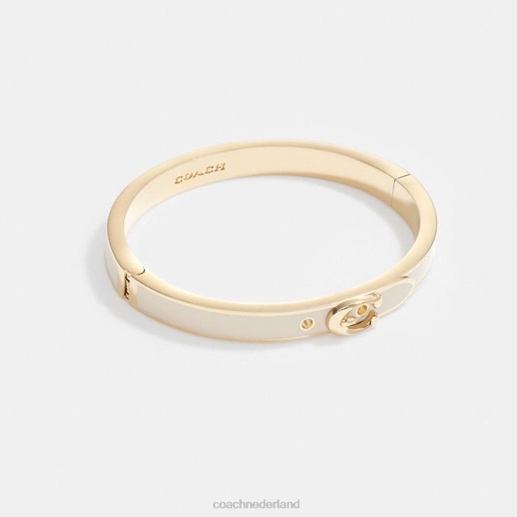 Coach vrouwen kenmerkende dunne gesparmband goud/krijt 02264540