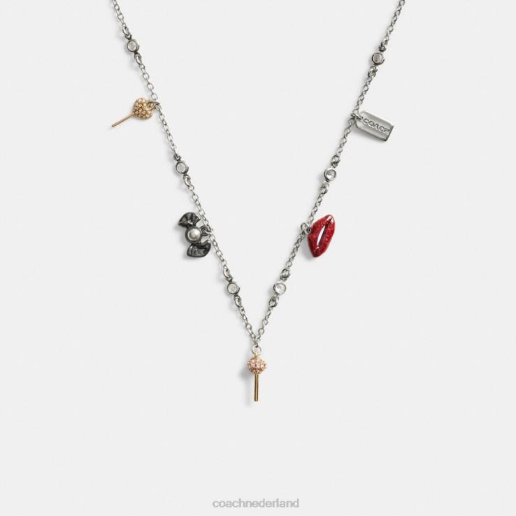 Coach vrouwen mini snoep charme ketting zilver/multi 02264534