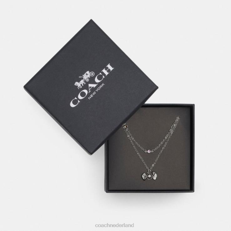 Coach vrouwen snoep gelaagde ketting hematiet multi 02264537