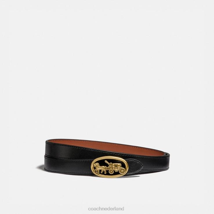 Coach vrouwen Omkeerbare riem met paardenkoets, 20 mm b4/zwart 1941 zadel 02264614