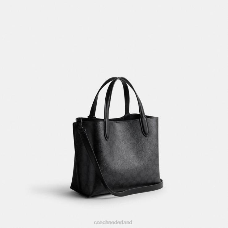 Coach vrouwen wilgentas 24 in kenmerkend canvas mw/houtskool/zwart 02264285