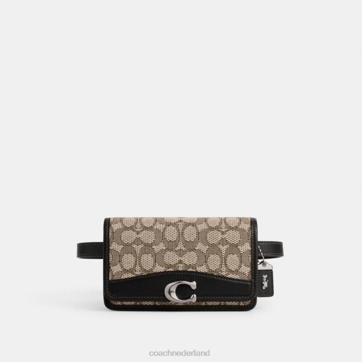 Coach vrouwen bandiet heuptasje van kenmerkend jacquard lh/cacaozwart 0226411