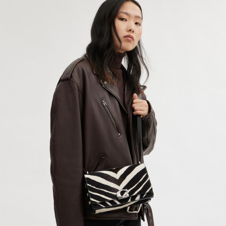 Coach vrouwen bandieten schoudertas met zebraprint links/zebra 022641
