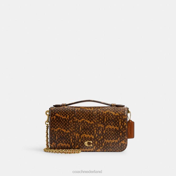 Coach vrouwen bea crossbodytas van slangenleer b4/mosterd 02264228
