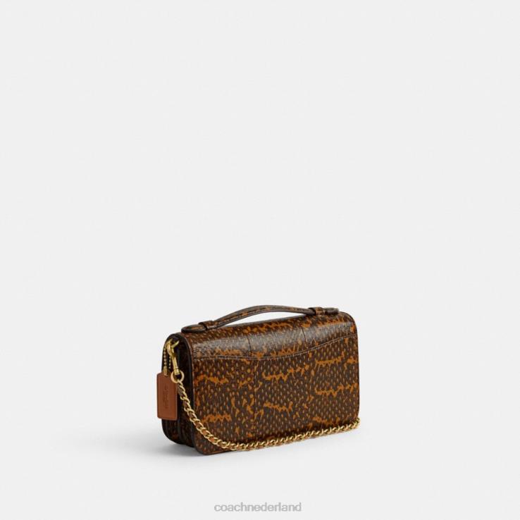 Coach vrouwen bea crossbodytas van slangenleer b4/mosterd 02264228