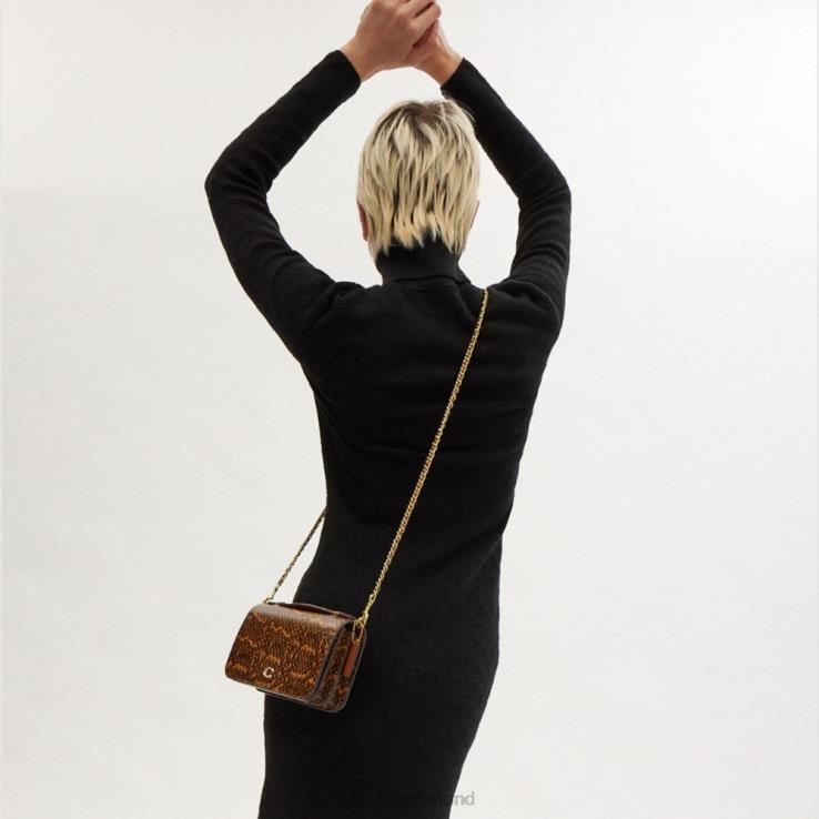 Coach vrouwen bea crossbodytas van slangenleer b4/mosterd 02264228