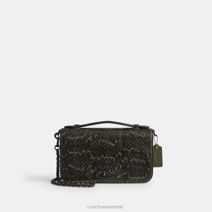 Coach vrouwen bea crossbodytas van slangenleer v5/legergroen 02264222