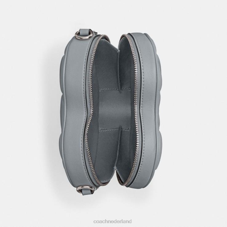 Coach vrouwen hart crossbody met quilten lh/grijsblauw 02264206