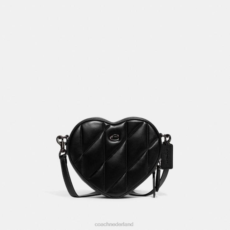 Coach vrouwen hart crossbody met quilten v5/zwart 02264204