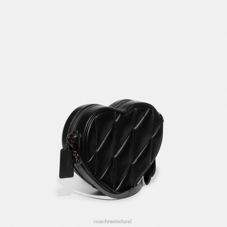 Coach vrouwen hart crossbody met quilten v5/zwart 02264204