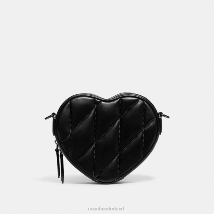 Coach vrouwen hart crossbody met quilten v5/zwart 02264204