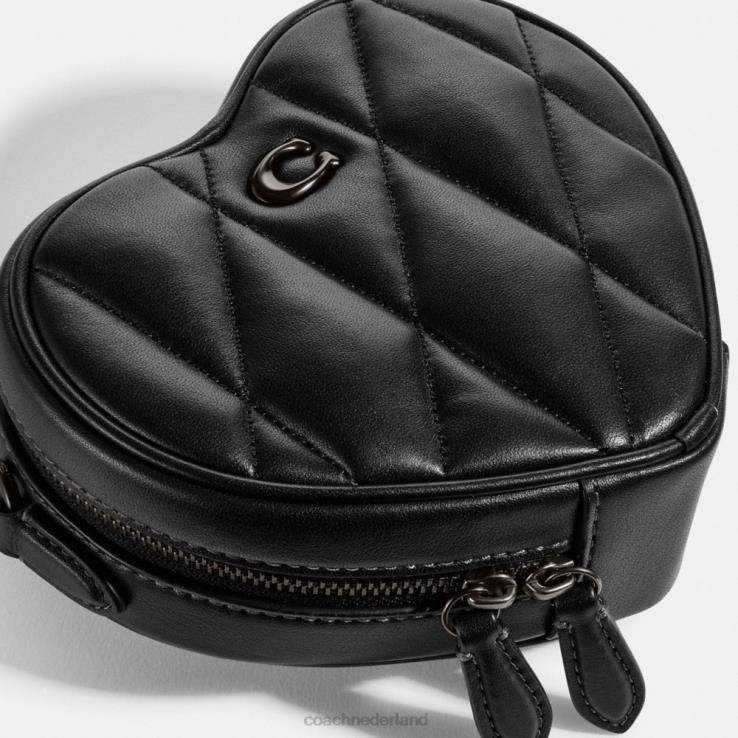 Coach vrouwen hart crossbody met quilten v5/zwart 02264204