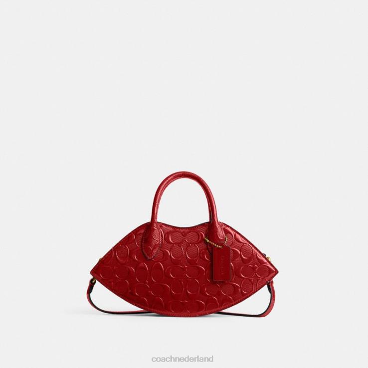 Coach vrouwen lippentasje van kenmerkend leer b4/rood 02264239