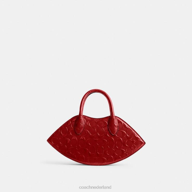 Coach vrouwen lippentasje van kenmerkend leer b4/rood 02264239