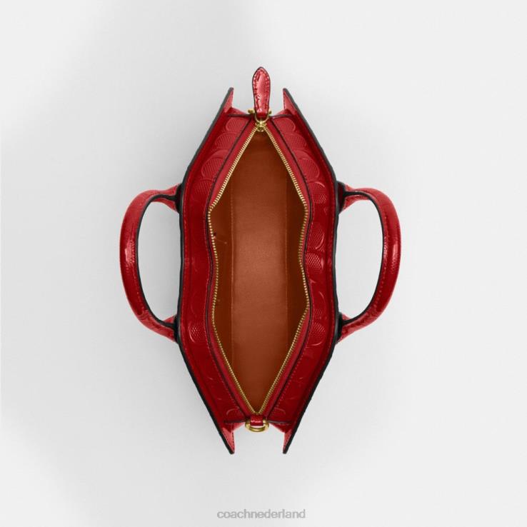 Coach vrouwen lippentasje van kenmerkend leer b4/rood 02264239