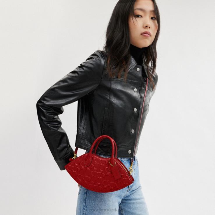 Coach vrouwen lippentasje van kenmerkend leer b4/rood 02264239