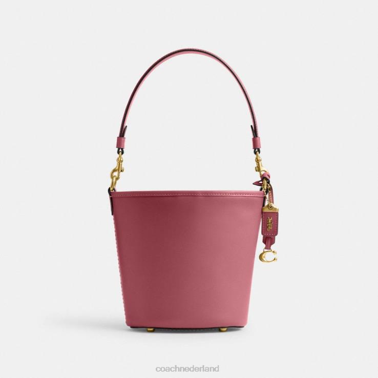 Coach vrouwen dakota bucketbag 16 met vlechtwerk b4/rood 0226415