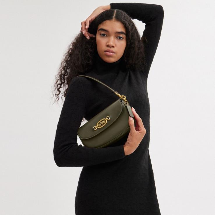 Coach vrouwen harley schoudertas 23 b4/legergroen 0226427