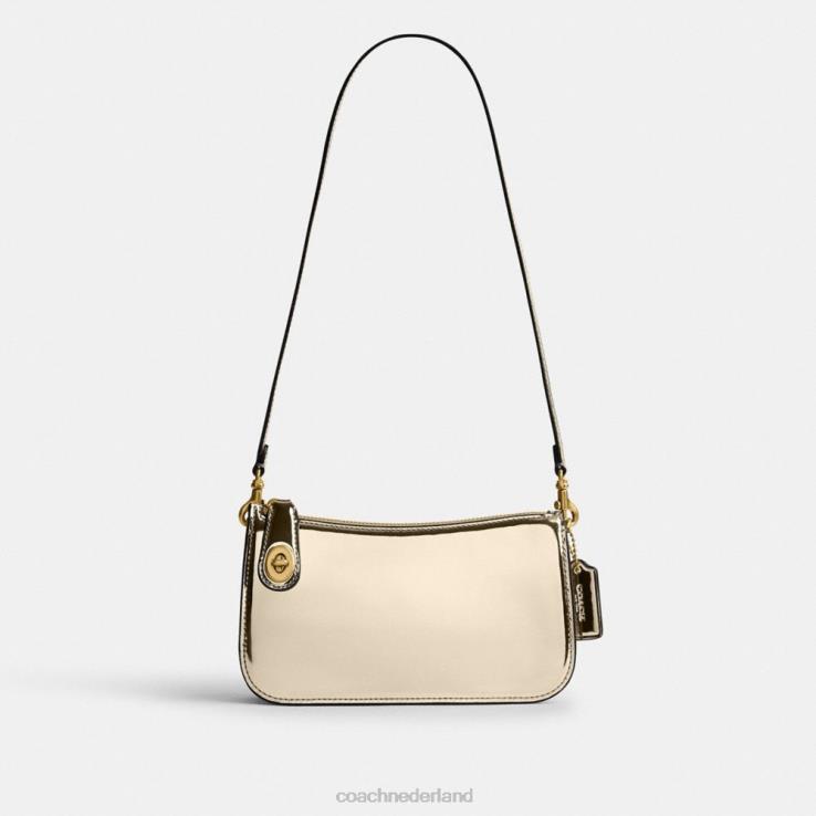 Coach vrouwen Penn schoudertas in zilver metallic b4/goud 0226468
