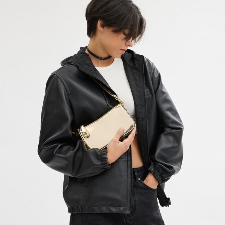 Coach vrouwen Penn schoudertas in zilver metallic b4/goud 0226468