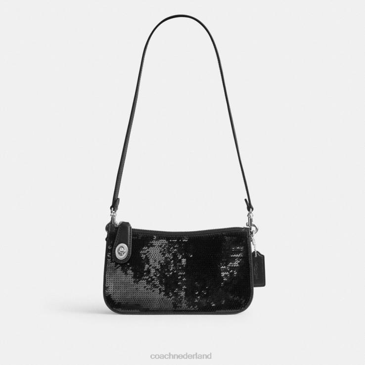 Coach vrouwen Penn schoudertas met pailletten links/zwart 0226470