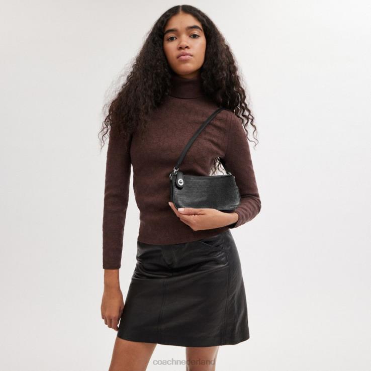 Coach vrouwen Penn schoudertas met pailletten links/zwart 0226470