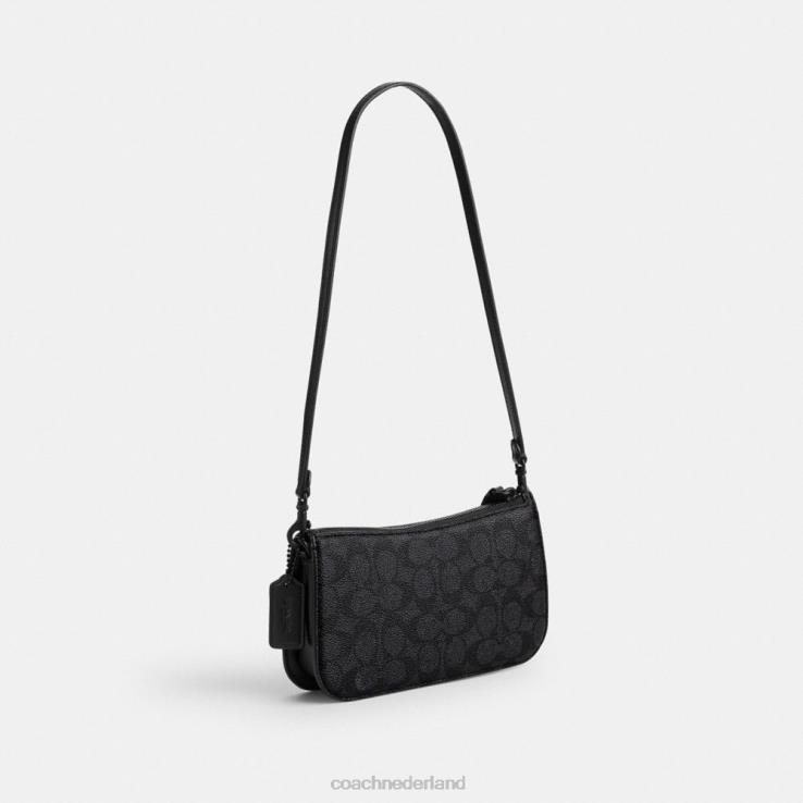 Coach vrouwen Penn-schoudertas van kenmerkend canvas mw/houtskool/zwart 0226465