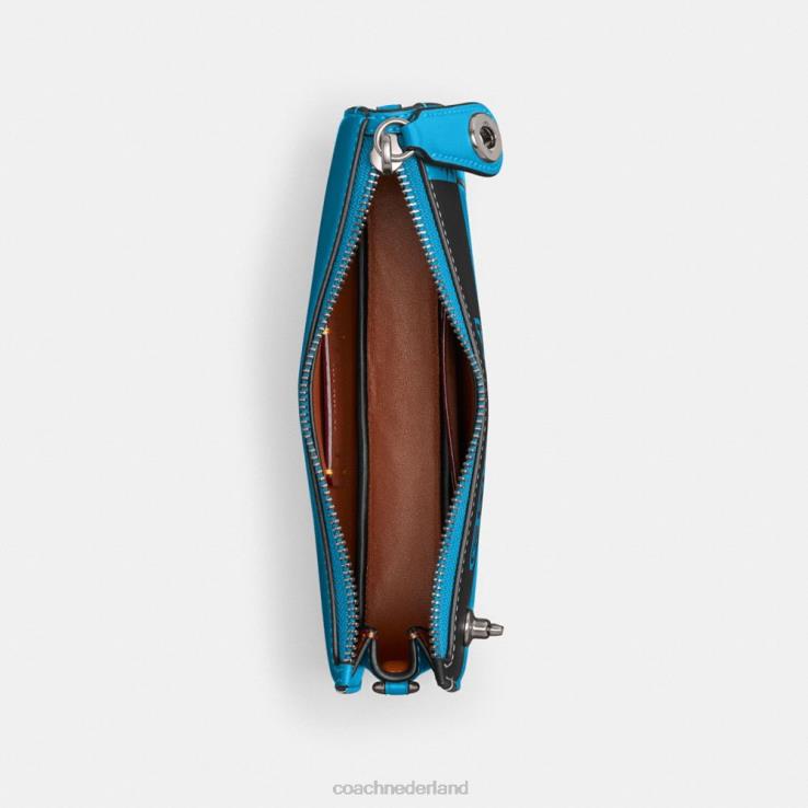 Coach vrouwen de lil nas x drop penn schoudertas lh/lh/bunny flyer montero blauw 0226464