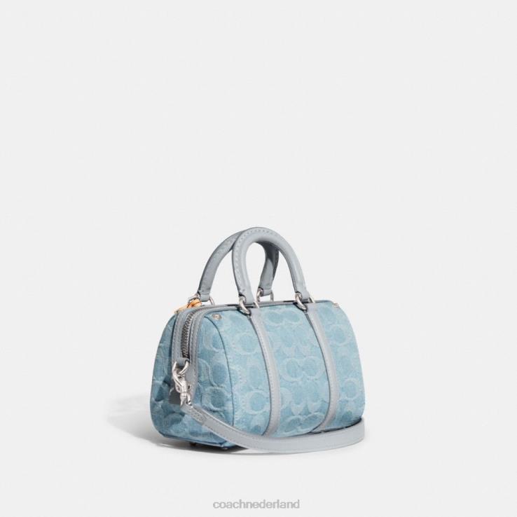Coach vrouwen robijnrode tas 18 van kenmerkend denim lh/lichtblauw 02264198
