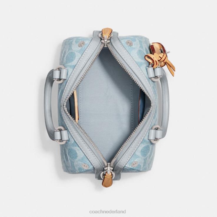 Coach vrouwen robijnrode tas 18 van kenmerkend denim lh/lichtblauw 02264198