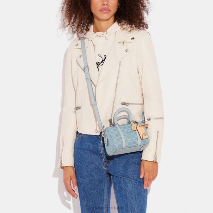 Coach vrouwen robijnrode tas 18 van kenmerkend denim lh/lichtblauw 02264198
