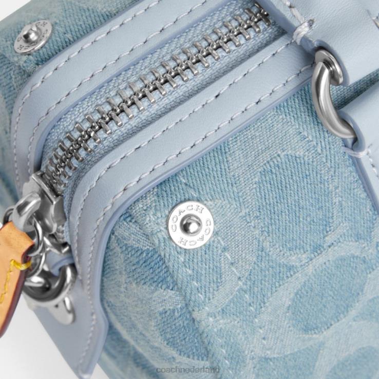 Coach vrouwen robijnrode tas 18 van kenmerkend denim lh/lichtblauw 02264198
