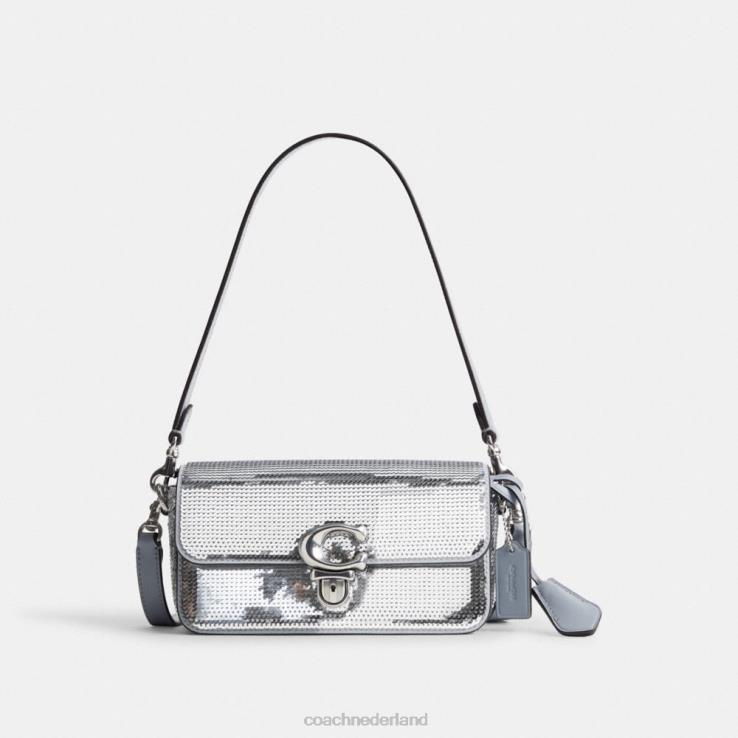 Coach vrouwen studio baguette tas met pailletten lh/zilver 02264184