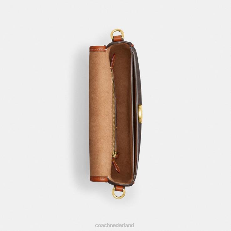 Coach vrouwen harley schoudertas 23 met paard en koets print b4/truffel gepolijst amber 02264263
