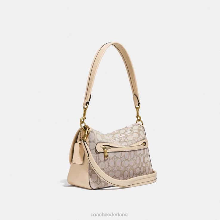 Coach vrouwen Zachte tabby schoudertas van kenmerkend jacquard b4/steen ivoor 02264128