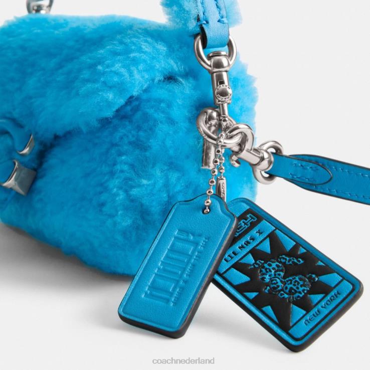 Coach vrouwen de lil nas x drop tabby 12 in geschoren schaap links/montero blauw 0226499