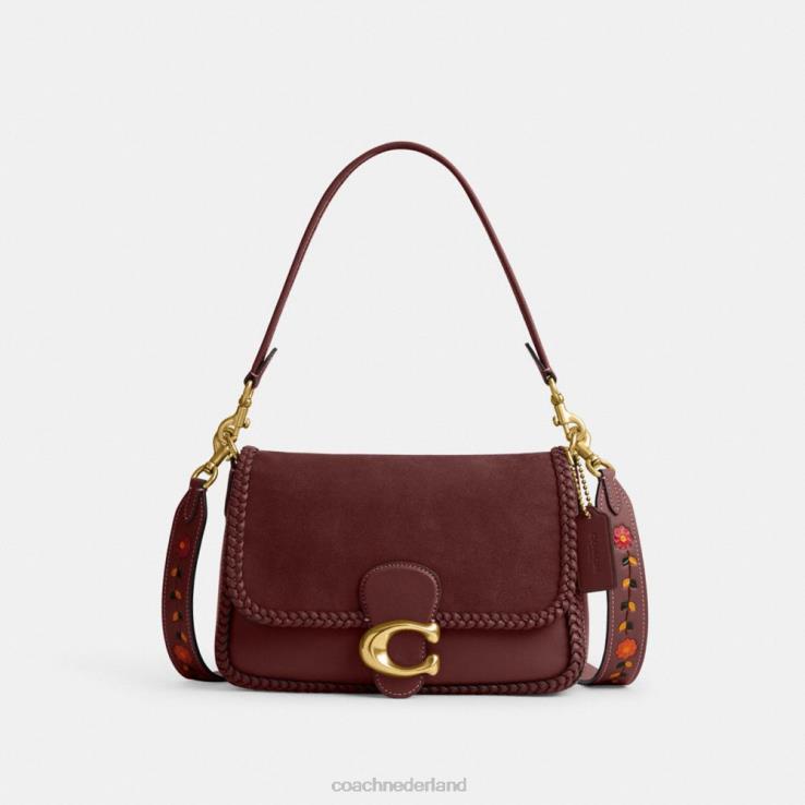 Coach vrouwen zachte tabby schoudertas met vlecht b4/wijn 02264129