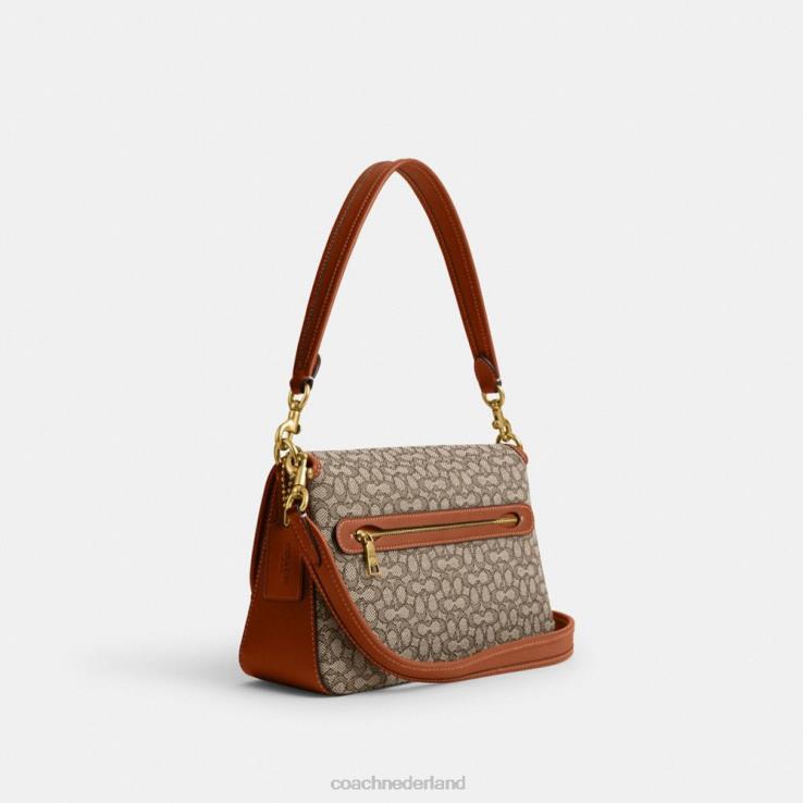 Coach vrouwen zachte tabby schoudertas van micro-signatuurjacquard b4/cacao gepolijst amb 02264140