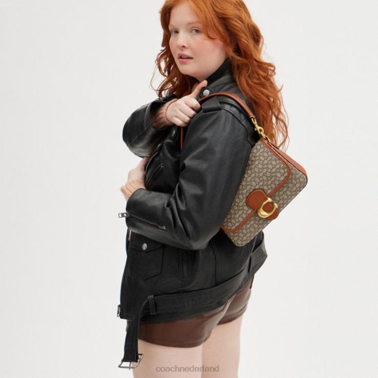 Coach vrouwen zachte tabby schoudertas van micro-signatuurjacquard b4/cacao gepolijst amb 02264140