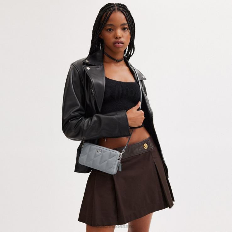 Coach vrouwen kira crossbody met kussenquilt lh/grijsblauw 02264310